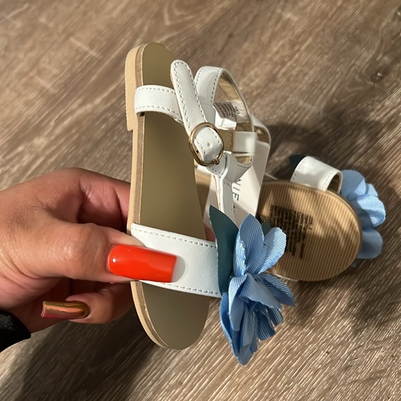 Janie and Jack Shoes Janie And Jack Blue Flower White Sandal Baby